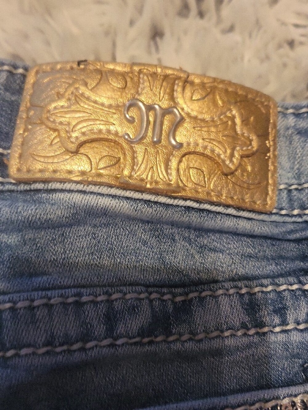 Miss Me Blue Bootcut Jeans with Embroidered Back Pockets Size 26 - Picture 9 of 16